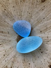 Beautiful color sea glass 2pcs, surf tumbled, weathered, beach glass, 17