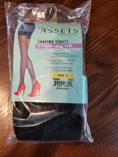 Love Your Assets by Spanx Shaping Tights Textured Wish Bone Black Size 2 New