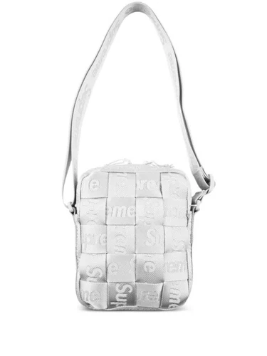 Sac à bandoulière Supreme tissé couleur gris argent