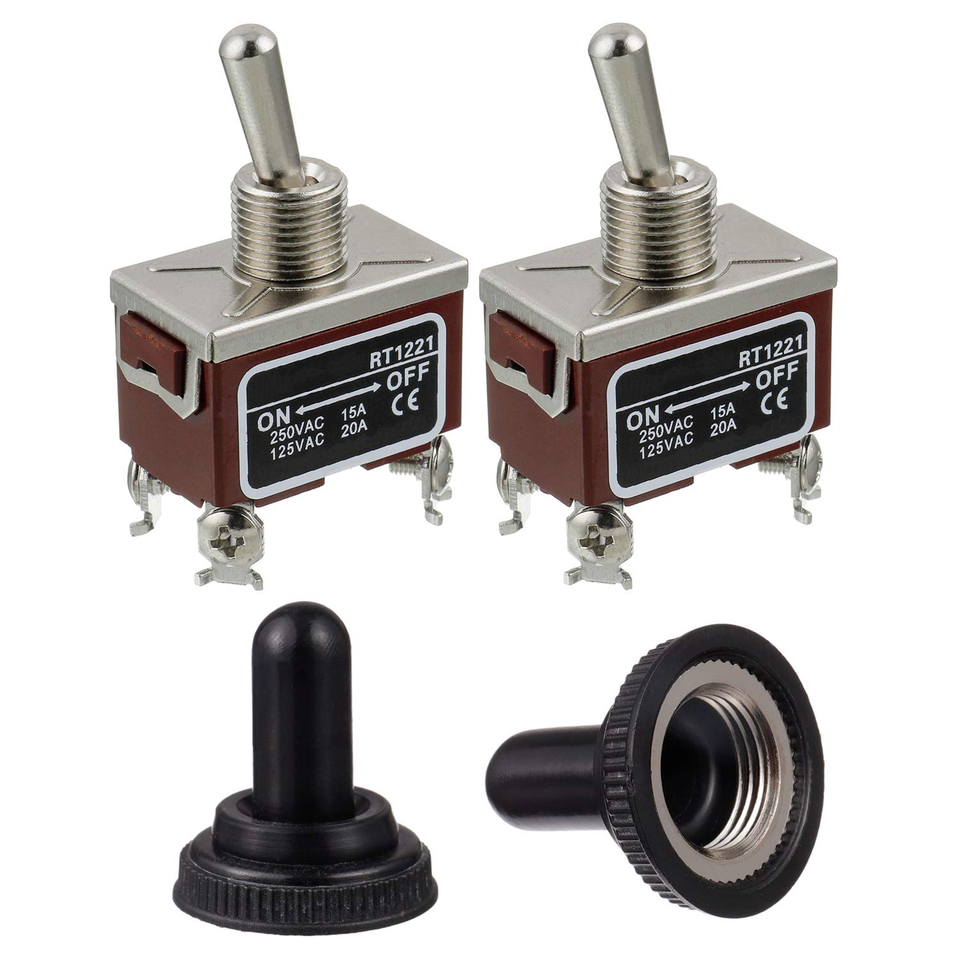 RT1221 Toggle Switch 125V 20A 250V 15A DPST ON - Off 4 Terminal pin ...