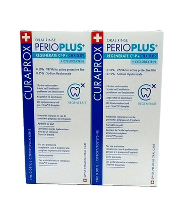 2x CURAPROX perio Plus+ Regenerate Mundspül.CHX 0,09% 200 ML
