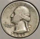 Silver Quarter - Washington - 1937-D