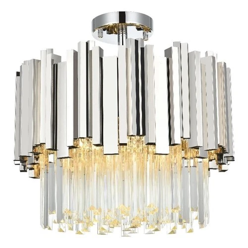 Elegant Lighting Willow 16" Flush Mount in Chrome - Picture 1 of 8