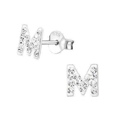 M Kinder Ohrringe mit Kristallen 925 Silber für Mädchen Ohrstecker Schmuck - Bild 1 von 4