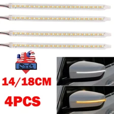 4PCS 14/18cm LED Car Side Mirror Lamp Strip Turn Signal Indicator -Dynamic Light