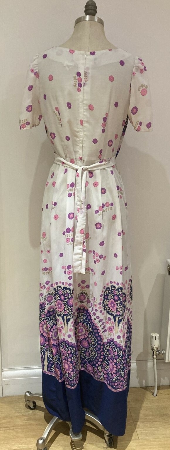 1970s Vintage Dress with Floral/Tree Print, Vintage Size 14 UK 7