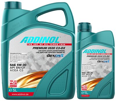ADDINOL PREMIUM 0530 C3-DX Motoröl 5W-30 5+1=6  Liter Opel GM Mercedes 229.52 VW