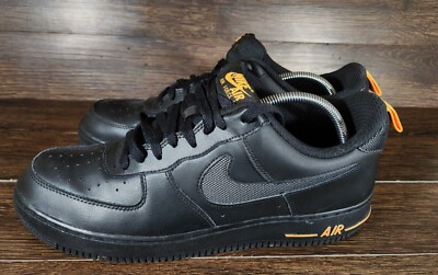 Mens Sz 13 Nike Air Force 1 Low Black Reflective Swoosh