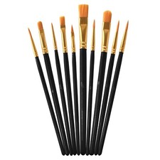 Paint Brushes Set,10 Pack Nylon Hair Paint Brushes for Acrylic Painting, Craf...