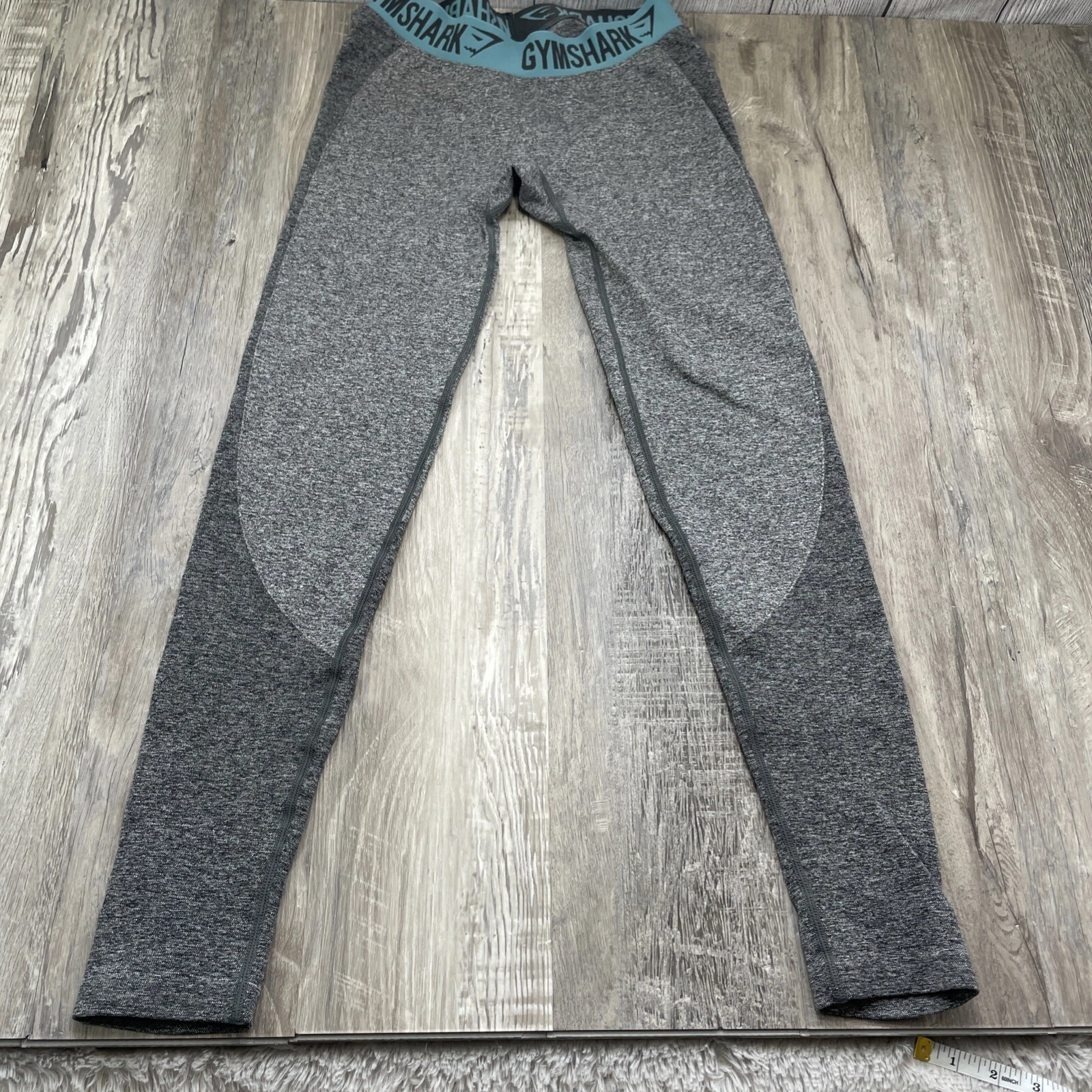 gymshark charcoal teal marled heathered leggings