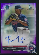 2017 Bowman Chrome Prospect Auto Fernando Romero RC Purple Refractor 069/250
