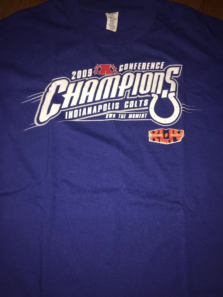 FRUIT of LOOM Conference Champion INDIANAPOLIS COLTS Vintage Mens Shirt Size L - Image 3 of 4