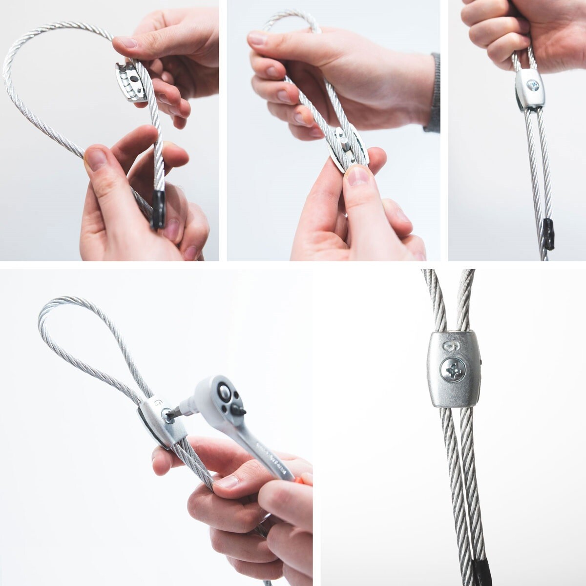 Seilklemmen Set 4-tlg. - Wiederverwendbare Klemmen Für 7-8mm Seile