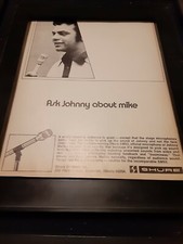 Johnny Mathis Shure Microphones Rare Original Promo Poster Ad Framed!