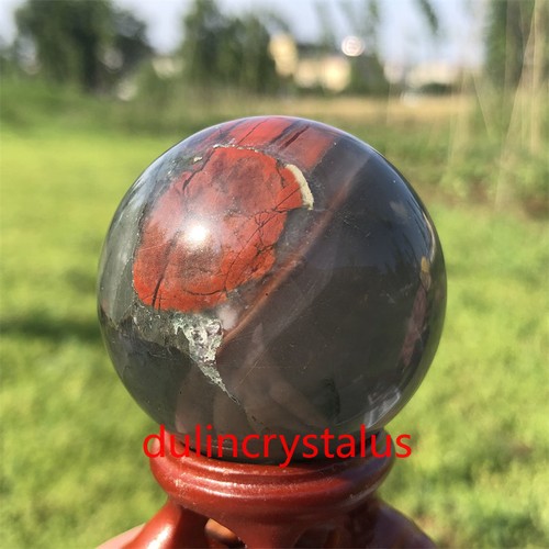 40 mm + sfera pietra preziosa Reiki sfera pietra preziosa pietra sangue naturale intagliata cristallo quarzo -1 pz - Foto 4 di 24