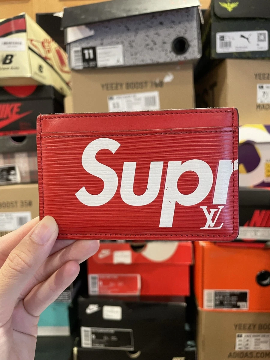 Louis Vuitton X SUPREME Epi Card Holder Wallet Red