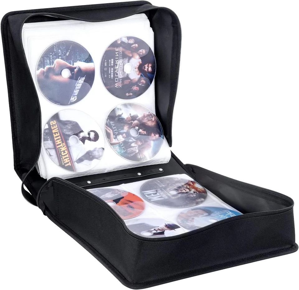 Estuche de DVD con capacidad para 400 carteras organizador de almacenamiento protector soporte caja de álbum Foto 4 de 4