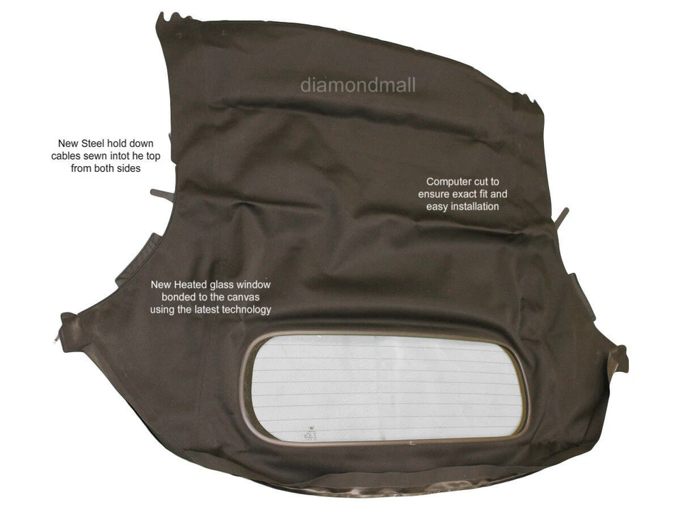 Ajuste Porsche Boxster 1997-02 convertible techo y ventana de vidrio térmico TAN STAYFAST Foto 3 de 4