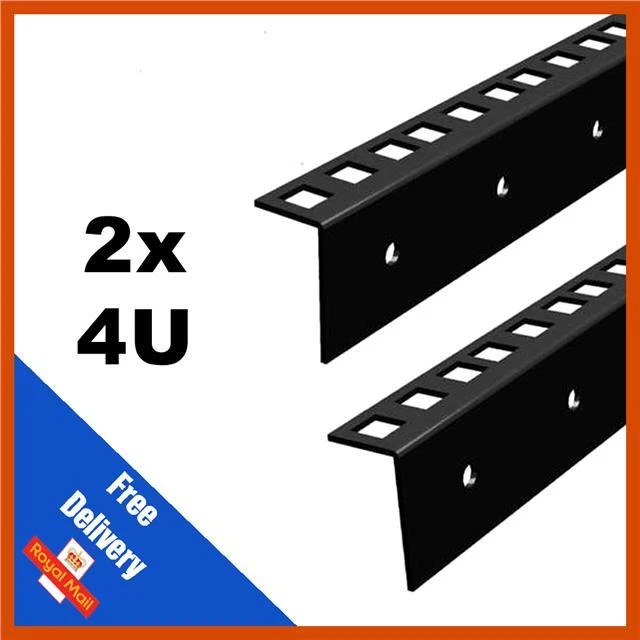 2 x 4u 19 Inch Rack Strip Rails for Rack Cabinets Flight Cases Pairs