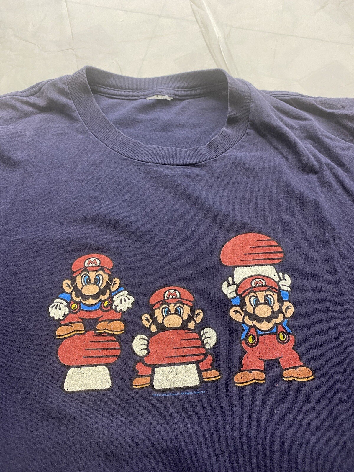 Vintage 2002 Super Mario TShirt Shirt Size 2XL Navy B… Gem