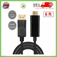 6FT Display Port DP to HDMI Cable Adapter Converter Audio Video PC HDTV 1080P US