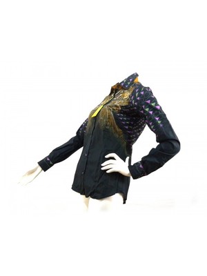 Etro Women's Butterfly Shirt Black/Green/Purple
