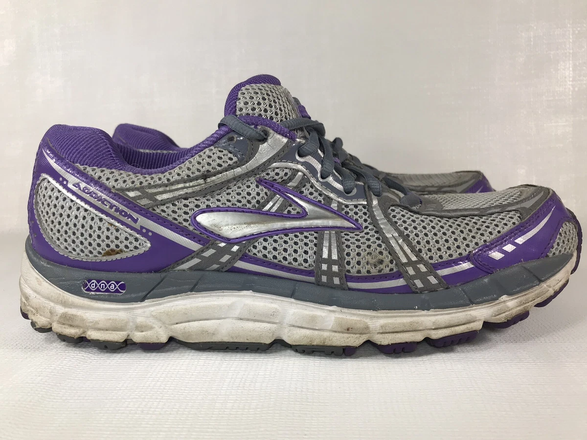 Brooks Addiction 11 Running Walking Training Silver Purple Shoes