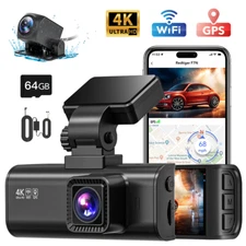 REDTIGER F7N Front and Rear 4K Dash Cam Dual Dash Camera Free Hardwire Kit