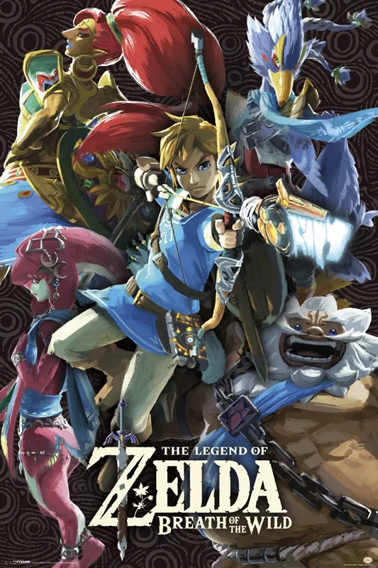 ZELDA LINK BOTW 24X36 POSTER FANTASY ACTION VIDEO GAME NINTENDO ADVENTURE  GIFT!!