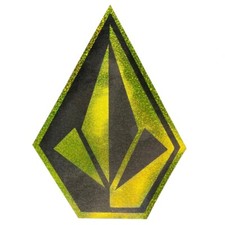 Volcom Stone Sticker XXL 10" Team Surf Skate Snowboard Decals Yellow Glitter