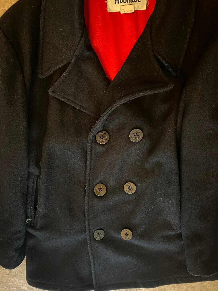 Woolrich Vintage Thick Men's Wool Coat 3 Button Black Label Woolrich Vintage Thick Men's Wool Coat 3 Button Black Label
