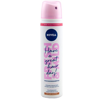 Nivea Trockenshampoo FRESH & MILD 1x 100ml für mittlere Haartöne ohne Rückstände