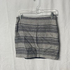 BANANA REPUBLIC white blue stiped mini skirt 0