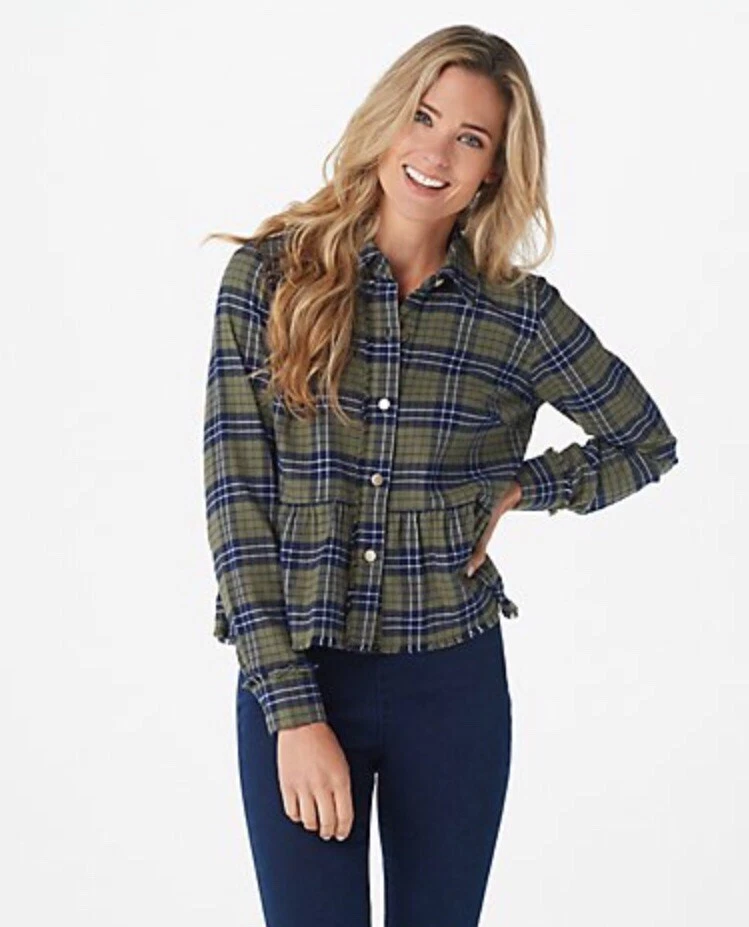 Flannel peplum store top