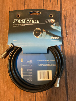 Audiovox Terk 6' RG6 Coax Coaxial Cable HDTV Satellite TV Antenna TRG-6