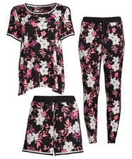 Secret Treasures 3 Pc Pajamas Pj Set Large L Shorts  Top  Jogger New Soft Knit
