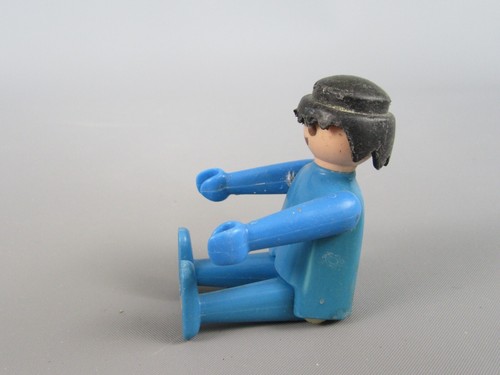 B723 Vintage 1974 Playmobil Geobra Allemagne Homme Bleu Mains Articulées - Picture 4 of 9