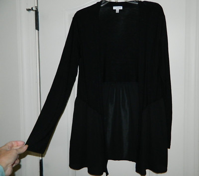 Women's Charming Charlie Knit Black Open LS Cardigan Size Small