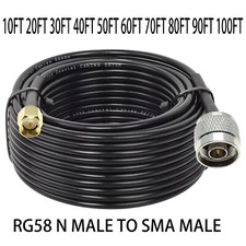 RG58 Cable N MALE to SMA MALE Connector Lot RF Coax Coaxial Jumper