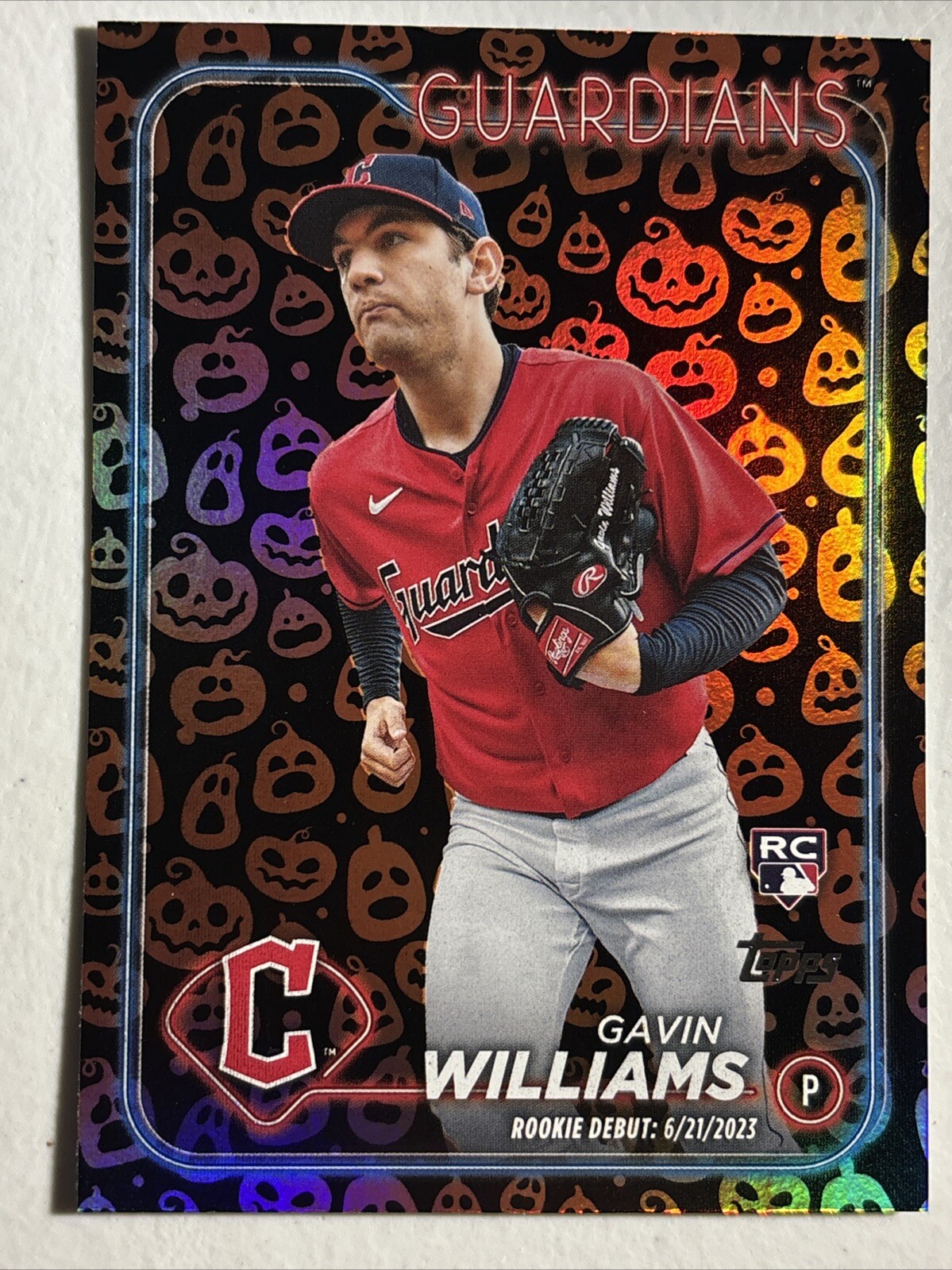 2024 Topps Update Gavin Williams Jack O’Lantern Parallel RC #US294 Cle Guardians