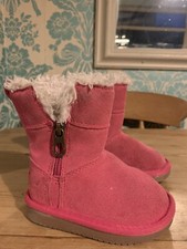 Koolaburra by Ugg Toddler Suede Winter Boot Slip On Sherpa Lined Pink Size 4.5