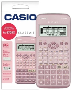Casio FX-570EX-PK Calculatrice scientifique rose ClassWiz Examen approuvé Original