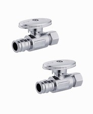 EFIELD 2 PCS 1/2" PEX-A 3/8"OD BRASS 1/4 TURN STRAIGHT STOP VALVE NO LEAD 