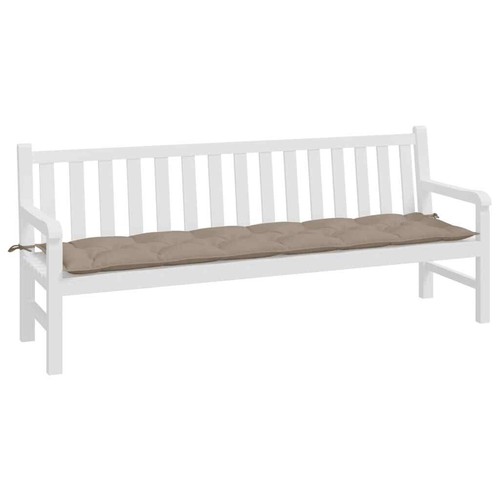 Garden Bench Cushion Outdoor Patio Chair Seat Pads Oxford Taupe 200x50 7cm Thick - Picture 3 of 8