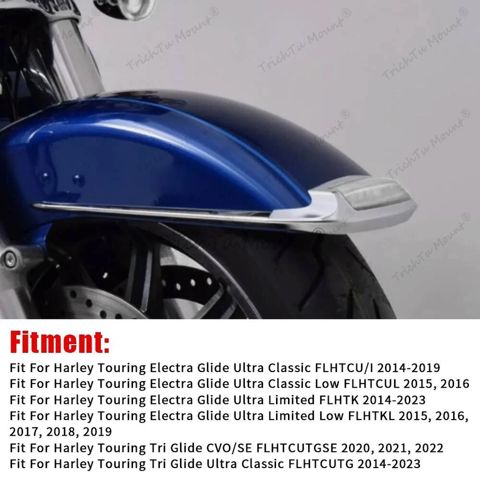 Прозрачный светодиодный фонарь на переднее крыло для Touring Electra Glide Ultra Classic 14-19 - Изображение 3 из 4