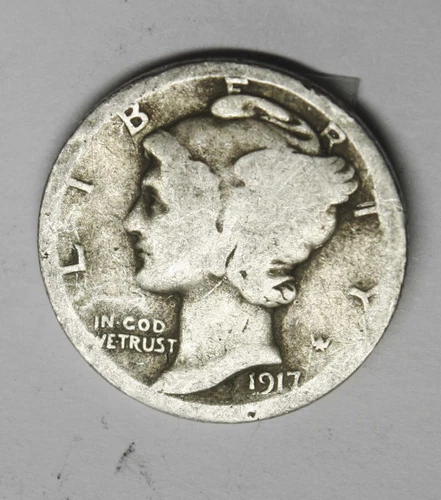 Photo of a 1917-D Mercury Dime from an eBay sale