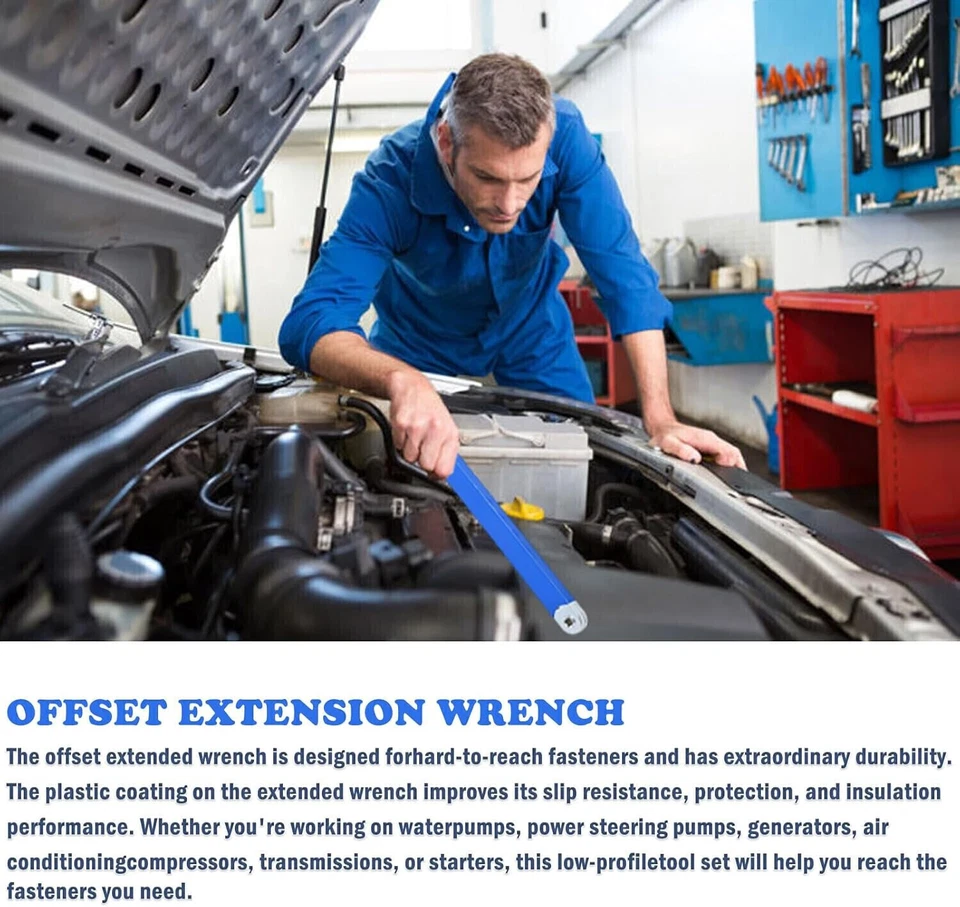 Impact Ready Offset Extension Wrench 1/2" 1/4" 3/8" Tight Spaces Extension Tool - Image 4 of 4