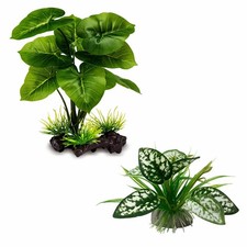 Artificial Reptile Plants for Terrariums and Aquariums M Set - 2Pcs