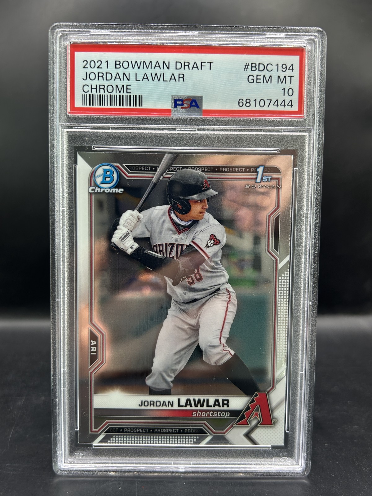 2021 Bowman Draft #BDC194 Jordan Lawlar Chrome PSA 10 RC