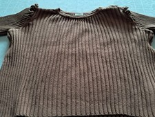 H&M- Pullover- Langarm-Feinstrick- Braun- Größe 74